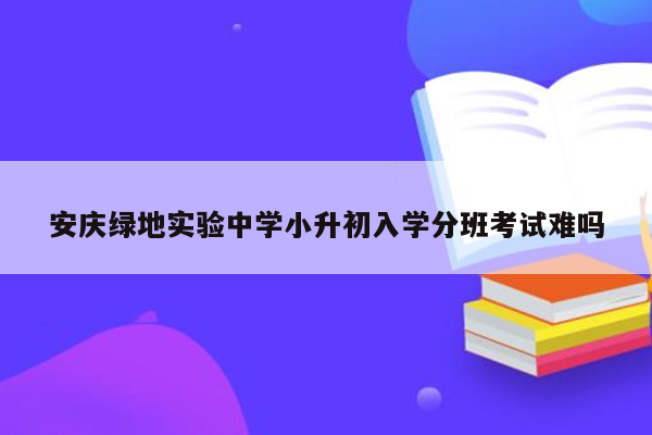 安庆绿地实验中学小升初入学分班考试难吗