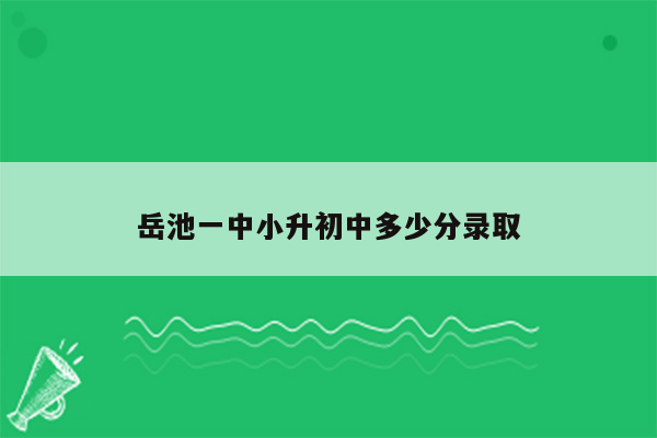 岳池一中小升初中多少分录取