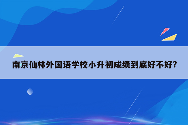 南京仙林外国语学校小升初成绩到底好不好?