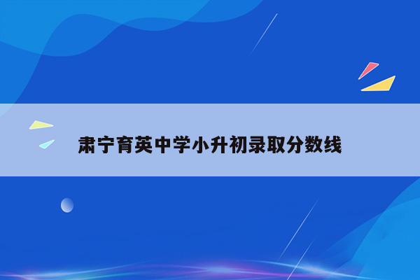 肃宁育英中学小升初录取分数线