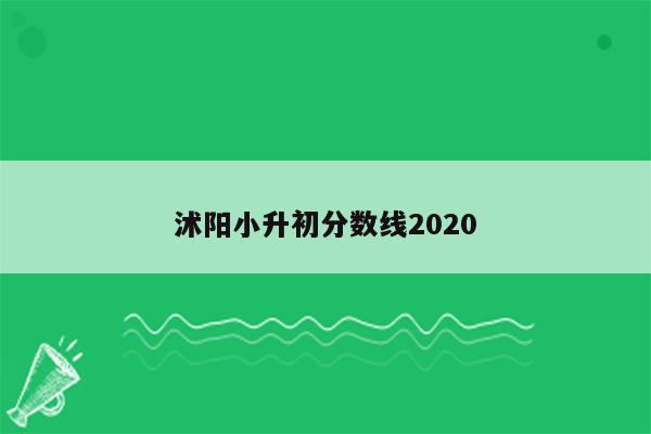 沭阳小升初分数线2020