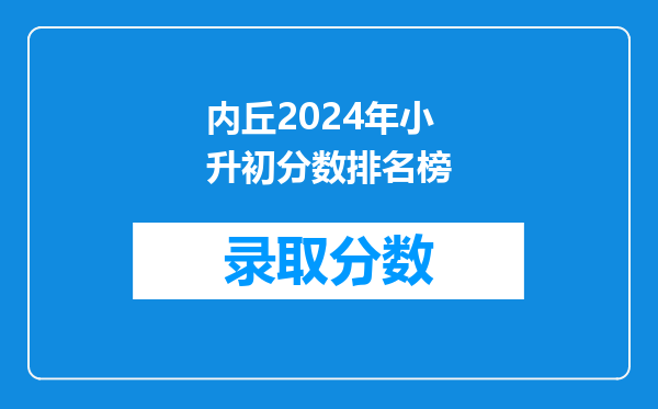 2016年河北省邢台市内丘县大留村小学小升初成绩查询