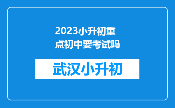 2023小升初重点初中要考试吗