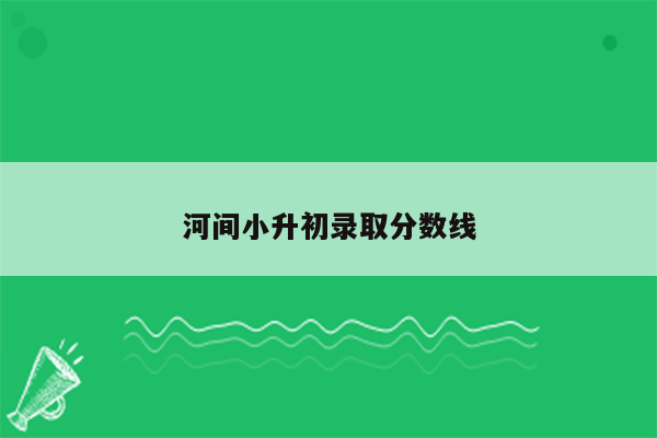 河间小升初录取分数线