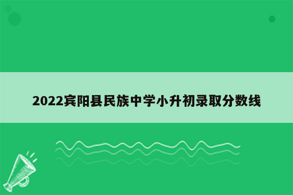 2022宾阳县民族中学小升初录取分数线