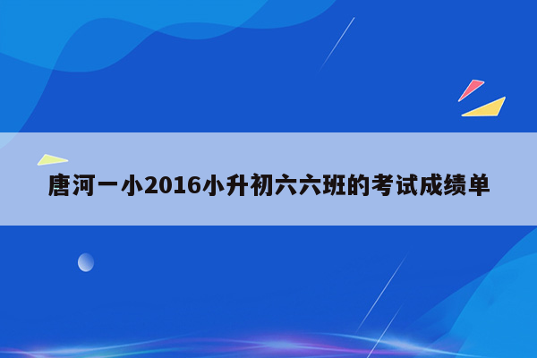 唐河一小2016小升初六六班的考试成绩单