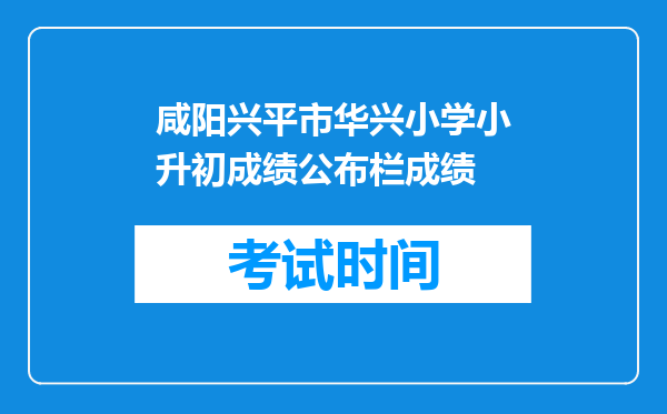 咸阳兴平市华兴小学小升初成绩公布栏成绩