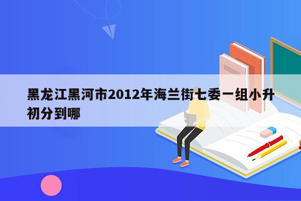 黑龙江黑河市2012年海兰街七委一组小升初分到哪