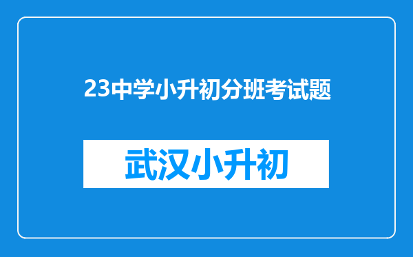 23中学小升初分班考试题