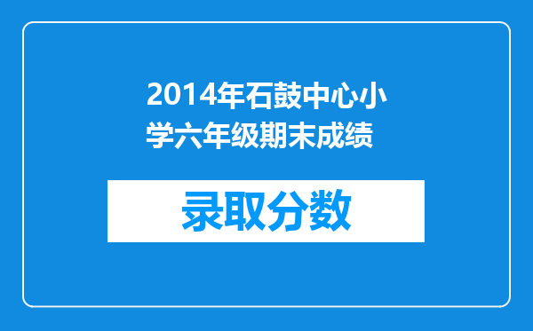 2014年石鼓中心小学六年级期末成绩