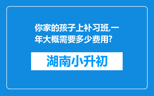 你家的孩子上补习班,一年大概需要多少费用?