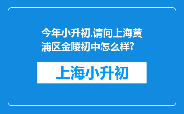 今年小升初,请问上海黄浦区金陵初中怎么样?