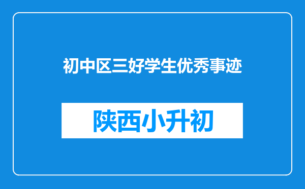 初中区三好学生优秀事迹