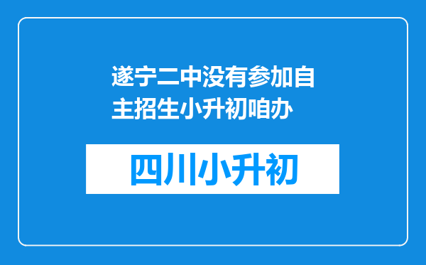 遂宁二中没有参加自主招生小升初咱办