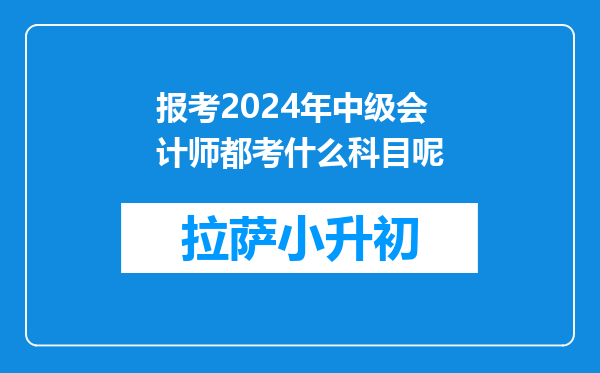 报考2024年中级会计师都考什么科目呢