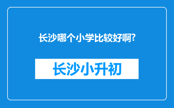 长沙哪个小学比较好啊?