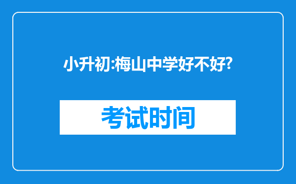 小升初:梅山中学好不好?