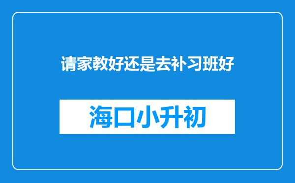 请家教好还是去补习班好