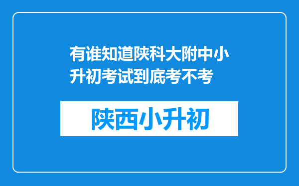 有谁知道陕科大附中小升初考试到底考不考