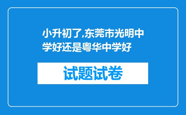 小升初了,东莞市光明中学好还是粤华中学好