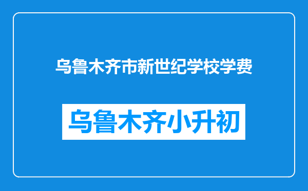 乌鲁木齐市新世纪学校学费