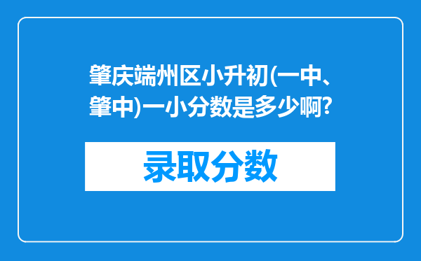 肇庆端州区小升初(一中、肇中)一小分数是多少啊?