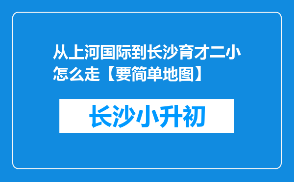 从上河国际到长沙育才二小怎么走【要简单地图】