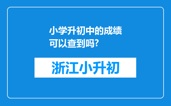 小学升初中的成绩可以查到吗?