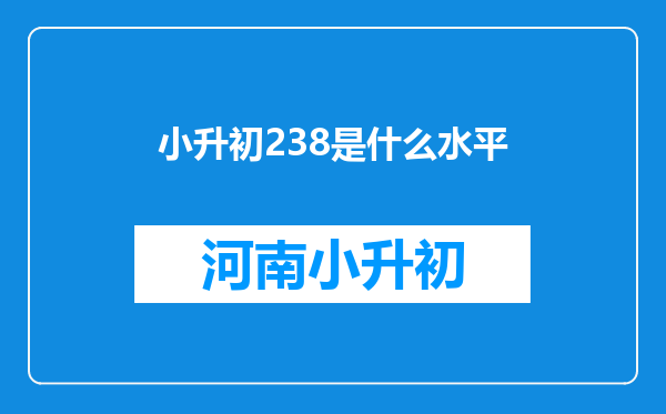 小升初238是什么水平