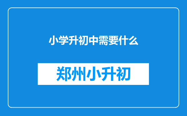 小学升初中需要什么