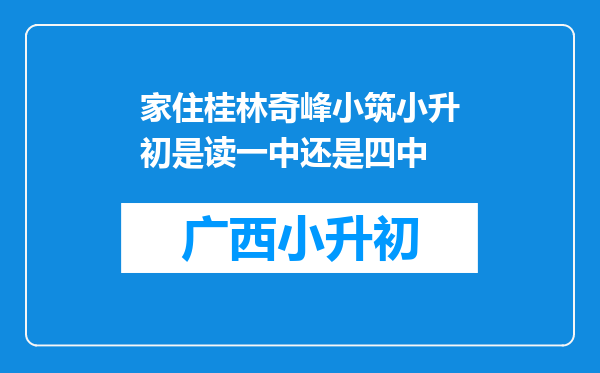 家住桂林奇峰小筑小升初是读一中还是四中