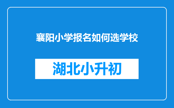 襄阳小学报名如何选学校