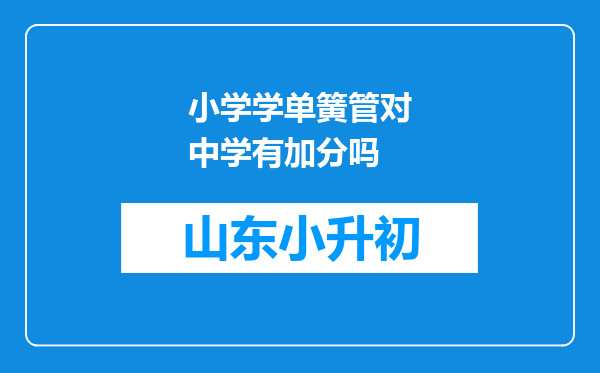 小学学单簧管对中学有加分吗