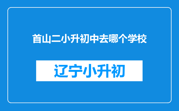 首山二小升初中去哪个学校