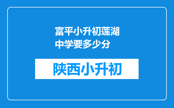 富平小升初莲湖中学要多少分