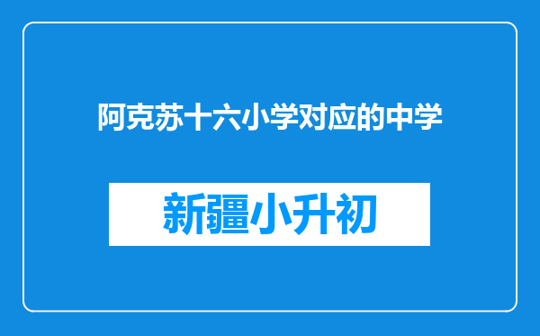 阿克苏十六小学对应的中学