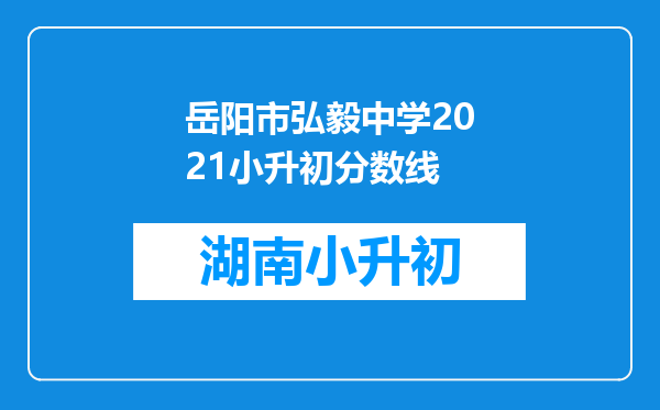 岳阳市弘毅中学2021小升初分数线