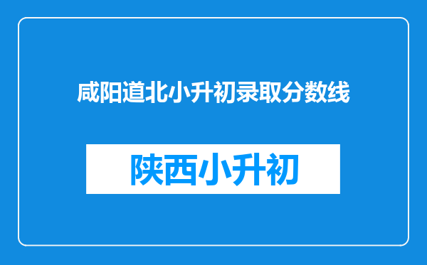 咸阳道北小升初录取分数线