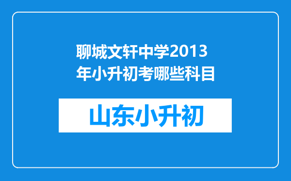 聊城文轩中学2013年小升初考哪些科目