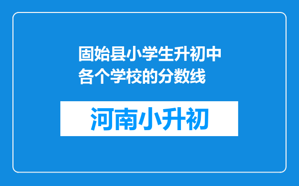 固始县小学生升初中各个学校的分数线