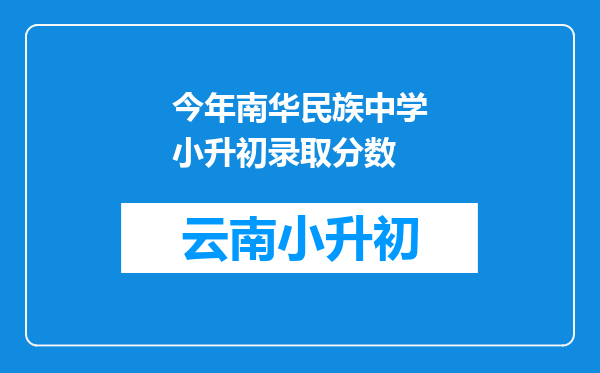 今年南华民族中学小升初录取分数