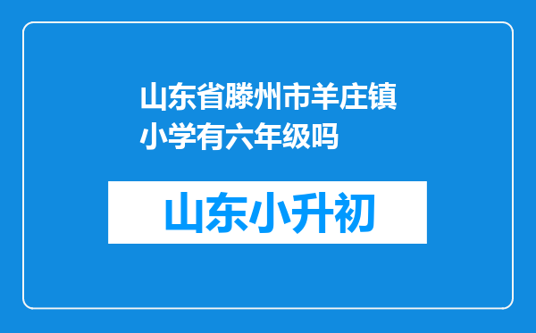 山东省滕州市羊庄镇小学有六年级吗