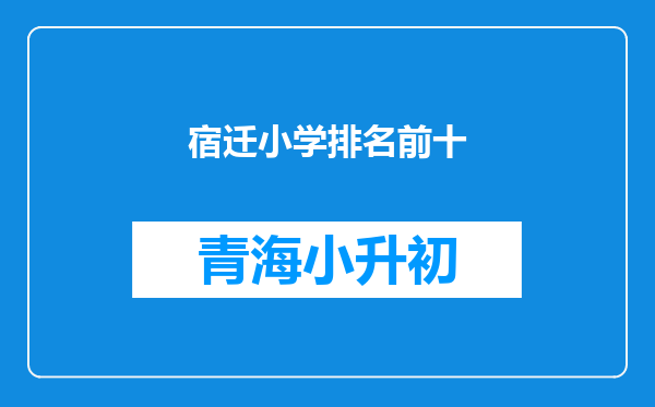 宿迁小学排名前十