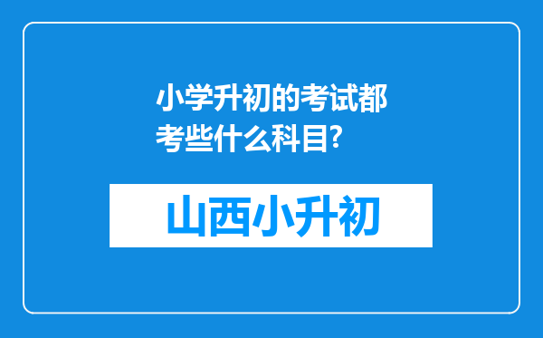 小学升初的考试都考些什么科目?