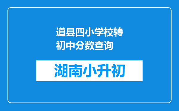 道县四小学校转初中分数查询