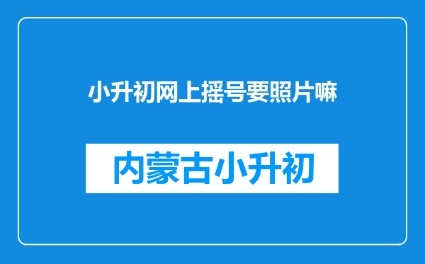 小升初网上摇号要照片嘛