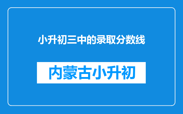 小升初三中的录取分数线