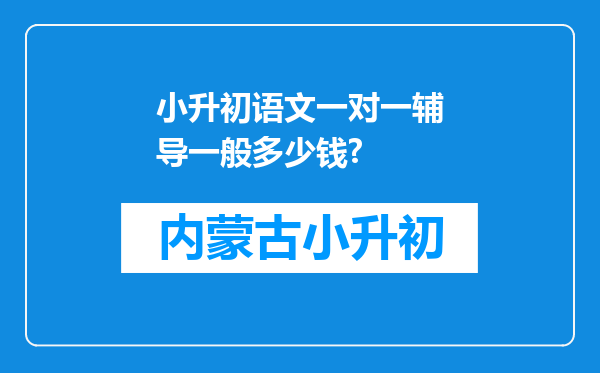 小升初语文一对一辅导一般多少钱?