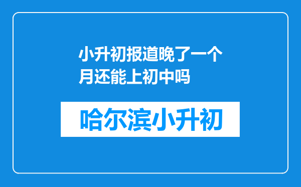 小升初报道晚了一个月还能上初中吗