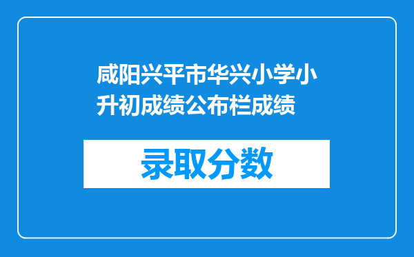 咸阳兴平市华兴小学小升初成绩公布栏成绩